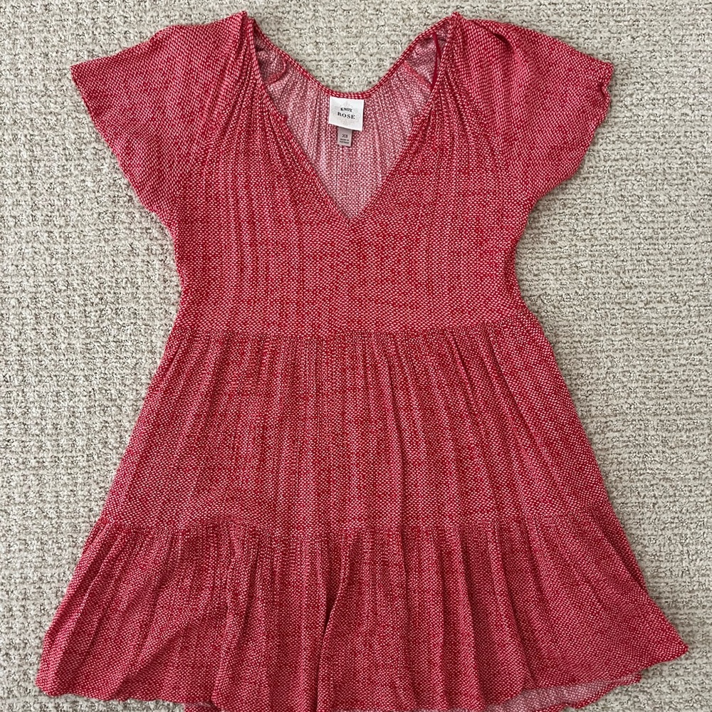 XS Red Dotted Knox Rose Dress